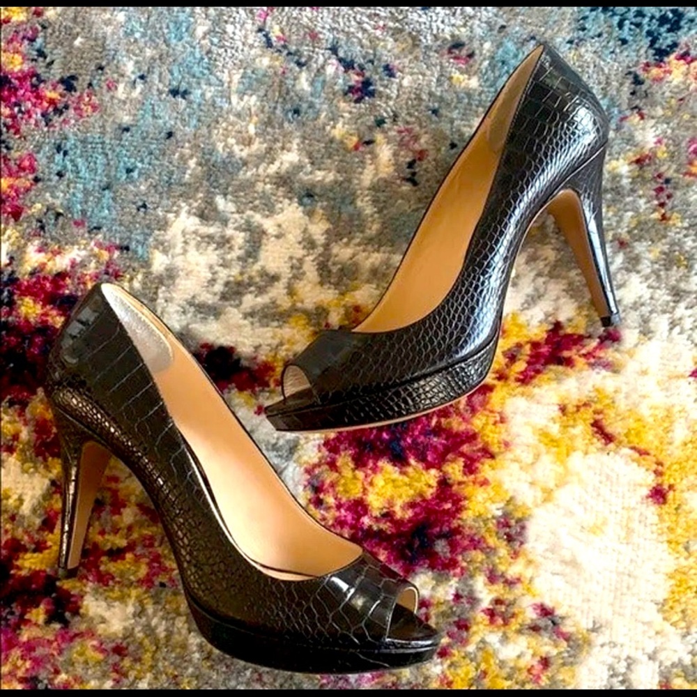 Prada Black Leather Peeptoe